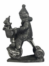 Michael Ricker Pewter Sculpture Girl Clown On Tricycle #22023 Sz 4”X3” picture