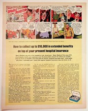 1971 Americare Major Medical Insurance Vintage Comic Strip Ad Ephemera picture