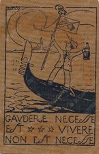 1923 VENICE Gaudere necesse est vivre non necesse Arctic Illustrated Postcard picture