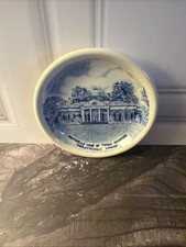 Vintage Adams England Jonroth Monticello Thomas Jefferson Blue Transfer Butter picture