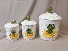 Vintage 1979's Sears & Roebuck Neil The Frog Canister Set of 3 Lg Med Sm picture