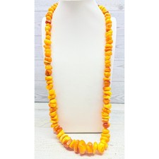 Vintage 1930s Butterscotch Amber Nugget Bead Necklace picture