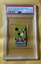 1930 Choc Rubis Verviers - MICKEY MOUSE FAIT DU POIDS PSA 8.5 VERY LOW POP picture