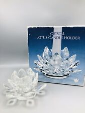 NIB Shannon Crystal Lotus Candle Holder by Godinger #15590 Hand Crafted, Ireland picture