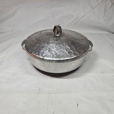 Vintage RODNEY KENT Hammered Aluminum Tulip Casserole Dish picture