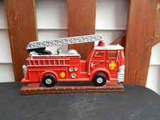 Vintage Cast Iron MSR FIRETRUCK Door Stop Great for Fire Fighter Rescue Fans *** picture