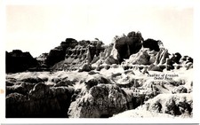 Castles of Erosion Cedar Pass South Dakota SD 1940s RPPC Postcard Rise Photo picture