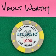 Bellagio Resort Casino - Las Vegas NV - Tournament Poker Chip 1000 NCV - 1 Chip picture