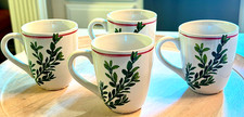 Set of 4 Mugs Ballard Designs Southern Living Holiday Branch Christmas Cups NWT picture