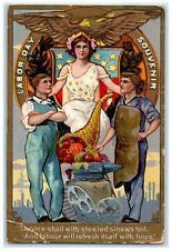 1917 Labor Day Souvenir Cornucopia Nash Lincoln Nebraska NE Antique Postcard picture