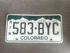 Vintage Colorado Recreational Truck License Plate RTK 583 BYC picture