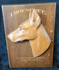 Vintage 1953 German Berlin Honorary Award Winner Doberman Pinscher Plaque 34cm picture