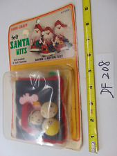Vintage Christmas Santa Felt Kit Fibre Craft 2555 NOS 1970's New 70's picture