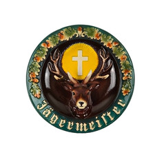 Vintage Jagermeister 3D Ceramic Wall Plaque Sign Stag Head Germany 11