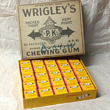 Wrigley’s P.K. Peppermint Chewing Gum Display Box Advertising Sign 1935 Original picture