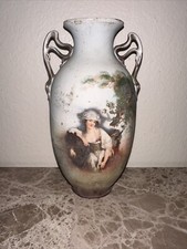 Royal Bayreuth Bavaria Antique Porcelain Vase Woman and Horse. picture