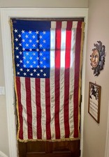 Vintage Valley Forge U.S. Fringed Flag 50 Star Flag 35” X  60” picture
