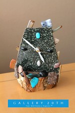 BRUTALIST MODERNIST ABSTRACT ROCK CLOCK VTG 50'S ORIG ART MCM 60'S MID CENTURY picture