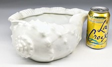 Vintage White Ceramic Conch Shell Seashell Bowl Planter picture