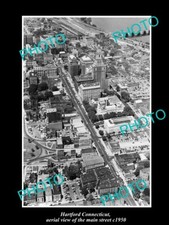 OLD LARGE HISTORIC PHOTO OF HARTFORD CONNECTICUT AERIAL VIEW OF THE CITY c1950 picture