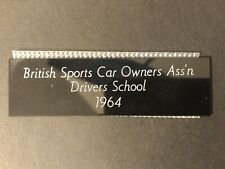 BSCOA British Sports Car Owners 1964 Drivers School Auto Racing Wall Plaque picture
