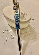 New Cute Sea Whales & Sharks With Blue Glitter Silver Float Pen picture