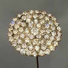 Antique Clear Paste Cluster Hat Pin, Rhinestone Hatpin, Victorian Edwardian 12