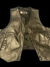 Harley Davidson Leather Vest Size 42 Custom Made In USA picture