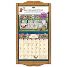 Lang Brands,  Classic Wood Wall Calendar Frame - Oak fits 13.4 x 24 picture