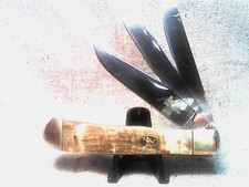 SALE CLASSIC POCKET KNIFE 3-BLADE TRAPPER RAM HORN HANDLES by STEEL WARRIOR, 4