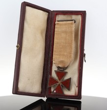 Antique Scottish Masonic Knights Templar Cross Red Enamel Breast Jewel c1900  picture