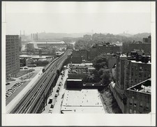 Broadway 228th St New York NY 1952 Aerial View Elevated Subway Tracks Cars picture