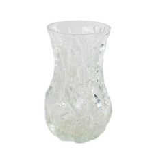 Vintage Italian IVV Selezione Bark-Ice Textured Glass Vase 8.5in picture