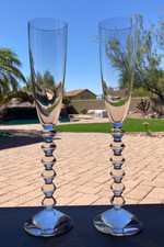 Baccarat Vega Flutissimo Grand Champagne Flutes Crystal 11 3/8