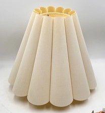 VTG Aspen Creative Box Pleated Scallop Lotus Petal Lamp Shade Large Cream MCM picture