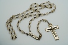 Vintage 1963 Christine Sterling Silver Crystal Bead Rosary 22