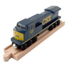 Handcrafted American Wooden Railroad Train CSX C44 4729 Lightning Engine picture