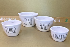 Rae Dunn Measuring Cups Set Artisan Collection Farmhouse White LL 181 Ceramic picture