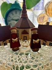 Vintage German Erzgebirge miniature Wooden Village ...5 pieces picture