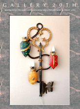 SUPERB ITALIAN PALLADIO MID CENTURY SHIELD KEY LAMP WALL ART SCONCE 50'S VTG. picture