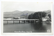 RPPC Chelan River Bridge Chelan WA Washington Real Photo Postcard Vintage Ellis picture