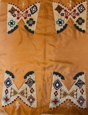 4 Native American (?) Beadwork on Fabric 5” Wide x 5” Long 2 Each 2 Designs New picture