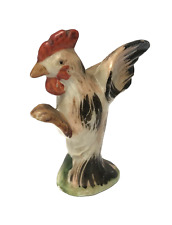Vintage Rooster Figurine Japan Home Decor 4” Ceramic Wings Up Chicken Small Bird picture
