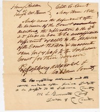 1842 Antique Legal Document Henry Rodden v Hugh McKenna Chittenden Co VT Court picture