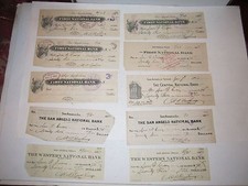 (4) EARLY 1900'S CANCELLED BANK DRAFTS/CHECKS - SEE PICS - NICE - TUB BN-14 picture