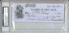 Eliphalet Remington Signed Autographed Bank Check 1854 NM-MT 8 PSA/DNA 84108215 picture