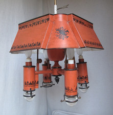 Vintage French Tole Empire/Regency Style Bouillotte Hanging Light Fixture picture