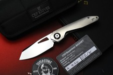 RARE Custom Knife Factory Keanison Bassett - Polished Ti / Polished M398 SN 004 picture