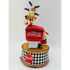 Vintage 1995 Enesco Coca-Cola Musical Bear Figurine Things Go Better With Coke picture