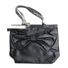 NWT Disney Minnie Mouse Hand Bag Tote Purse Leather Black Bow Store Exclusive picture